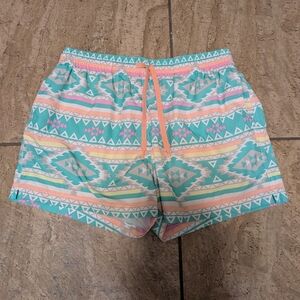 Mens CHUBBIES Original 4” Inseam Easy Short Green Size XL Aztec